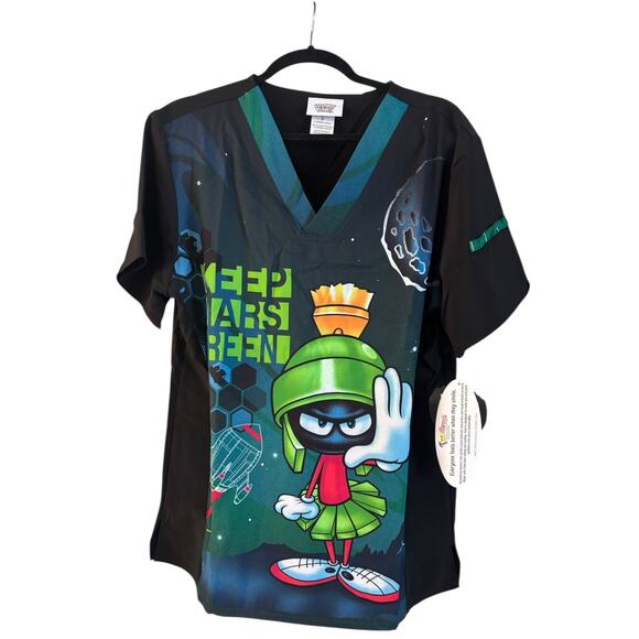 Marvin the Martian Cherokee Scrubs Tooniforms Mens V Neck Top Small NWT - Picture 1 of 6